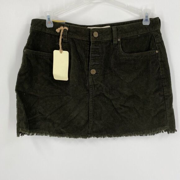 Indigo Rein Juniors Dark Green Corduroy Mini Skirt size 11 - Picture 1 of 4